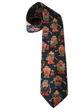 Mr. Potato Head Novelty Neck Tie Silk VTG 1995 Hasbro Ralph Marlin USA Fun!